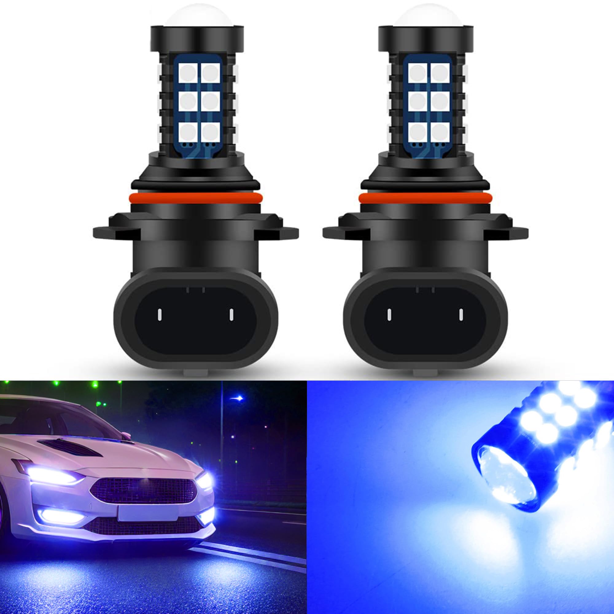 Amazon.com: GLOFE 9005 9006 HB3 HB4 LED Bulbs 10000K Deep Blue H10